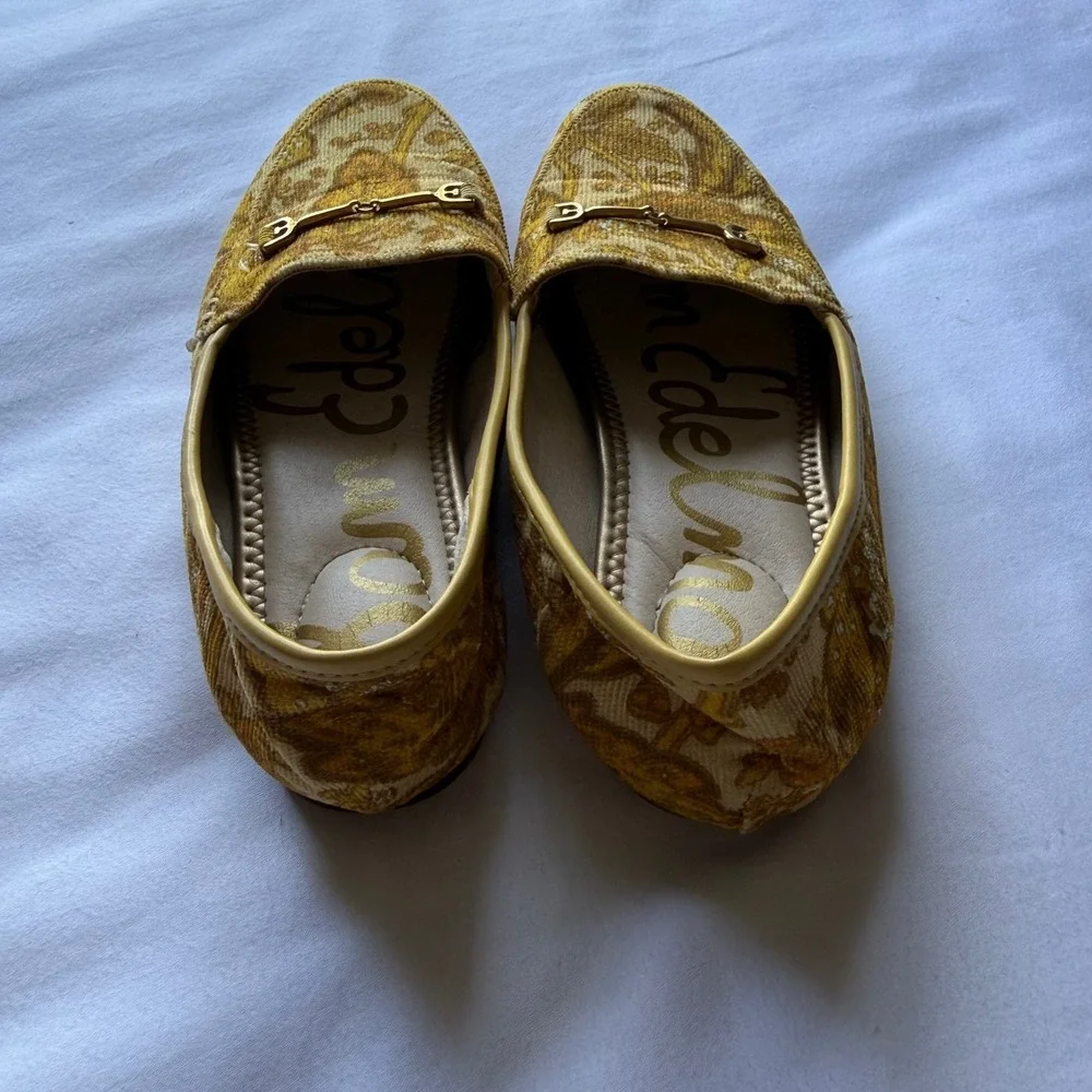 Sam‎ Edelman Loraine Kids Loafers Yellow Floral Horsebit Bit 3M Dressy Girlhood